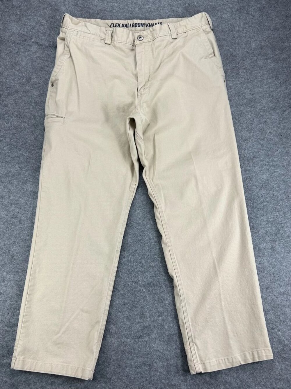 Duluth Trading Co. Flex Ballroom Khaki Pants Mens 36x30 Beige Stretch Fit(35x29)